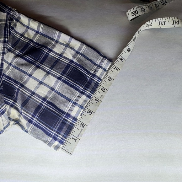 Zara Blue and White Plaid Cotton Casual Shirt Large - Picture 14 of 15